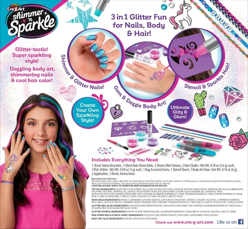Vista 2 de Cra-Z-Art Shimmer 'N Sparkle 3 en 1 Ultimate Glitter Beauty Set