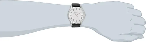 Vista 4 de Bulova Men's Classic 3-Hand Quartz Black Leather Strap Watch, Roman Numeral Markers, 41mm