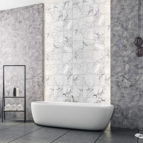 Vista 31 de Alwayspon 10 calcomanías de transferencia de azulejos de vinilo con efecto mármol, 6 x 6 pulgadas, calcomanías autoadhesivas para decoración de baño