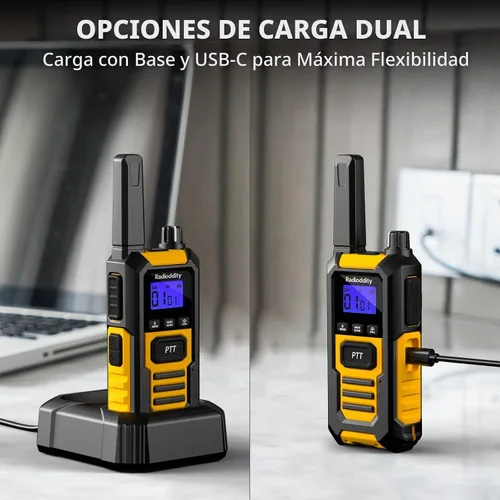 Vista 4 de Radioddity HD-1 Walkie Talkies IP67 impermeable resistente al agua, 4