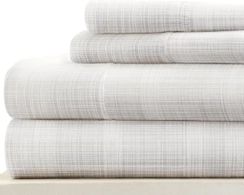 Vista 61 de Linen Market Juego de sábanas de 4 piezas tamaño matrimonial (gris claro cambray) – Duerme mejor que nunca con estas sábanas ultrasuaves y Cambray