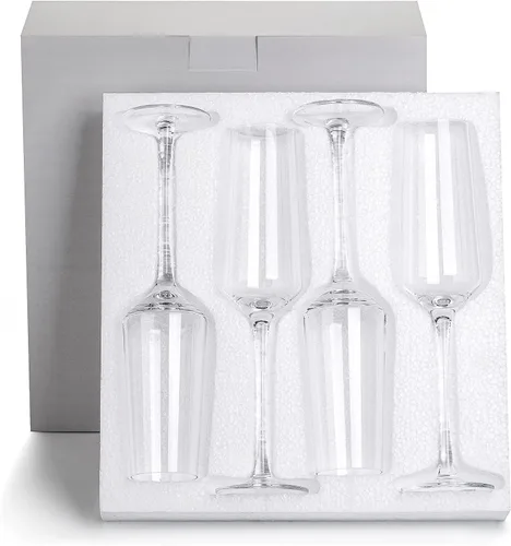 Vista 7 de Copas de champán de cristal soplado a mano, juego de 4, 8 onzas, elegantes Premium Lead-Free Crystal Champagne Flutes Glass, Ideal Gift for