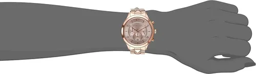 Vista 5 de Michael Kors Runway Mercer Reloj de cuarzo para mujer con correa de acero inoxidable, oro rosa, 18 (modelo MK6713), Rosado, L, Cronógrafo