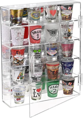 Vista 10 de Ikee Design Acrylic Mirrored Back 12 Compartment Organizer Display Case 12 compartimentos con espejo trasero