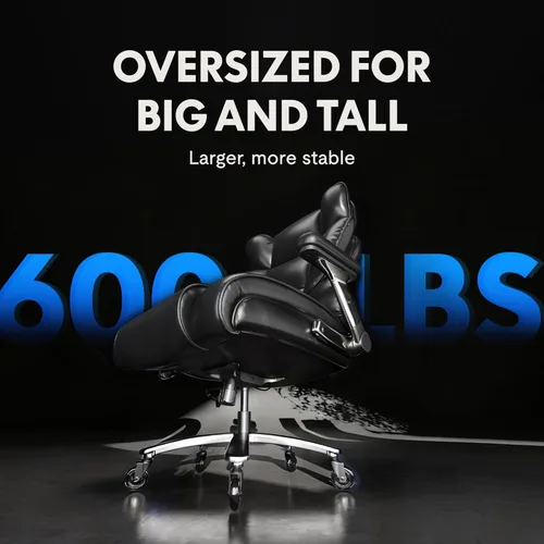 Vista 4 de FLEXISPOT Silla de oficina grande y alta de 600 libras para personas pesadas, silla de escritorio de computadora resistente con soporte lumbar