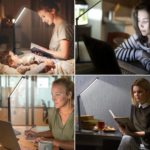Vista 6 de DWEPTU Lámpara de escritorio recargable Lámparas de escritorio LED Lámparas de escritorio para cuidado de los ojos Lámpara de oficina regulable