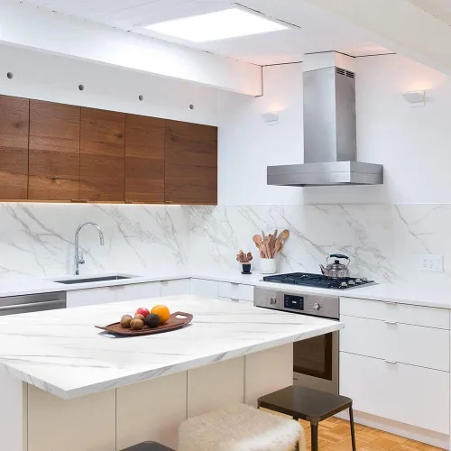 Vista 7 de YENHOME Papel de contacto de mármol blanco para encimeras de cocina, encimeras de despegar y pegar, impermeable, autoadhesivo, papel tapiz de mármol