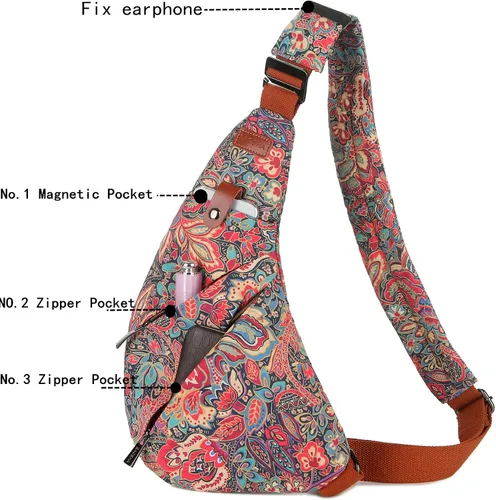 Vista 3 de Bolso bandolera para mujer, bolso cruzado en el pecho, hombro y antirrobo, bolso de viaje XB-15