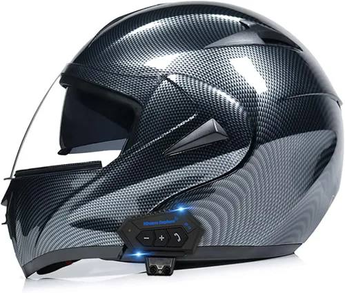 Vista 12 de Casco modular SDFGDFD Bluetooth, casco anticolisión de la motocicleta de cara completa ha obtenido la certificación DOT/ECE, casco de moto de cara