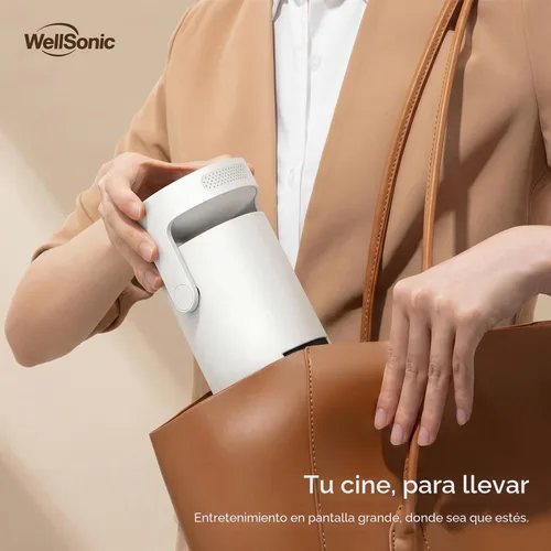 Vista 6 de Mini proyector con WiFi y Bluetooth, proyector portátil 4K con altavoz de 5 W, Keystone vertical automático y giratorio de 180°, proyector