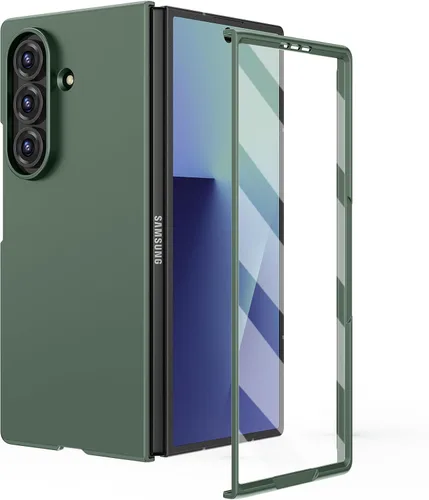 Vista 14 de Ruky Funda para Samsung Galaxy Z Fold 5, cubierta de cuerpo completo con protector de pantalla integrado, soporte de carga inalámbrica de PC duro