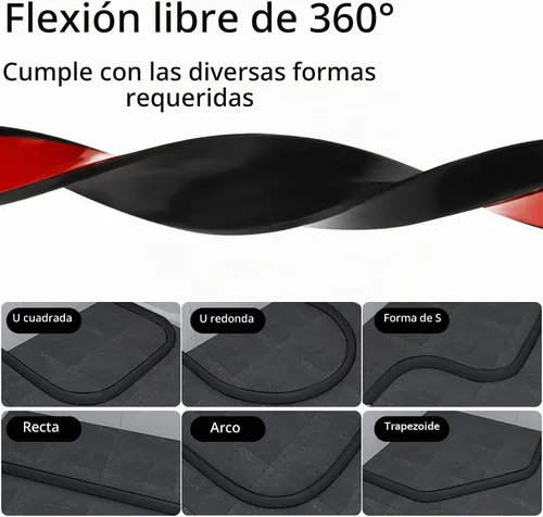 Vista 5 de Nuevo Umbral de Ducha Plegable con Barrera de Agua Autoadhesiva, Barrera Impermeable de Silicona para Baño y Cocina, Protector de Ducha para Negro