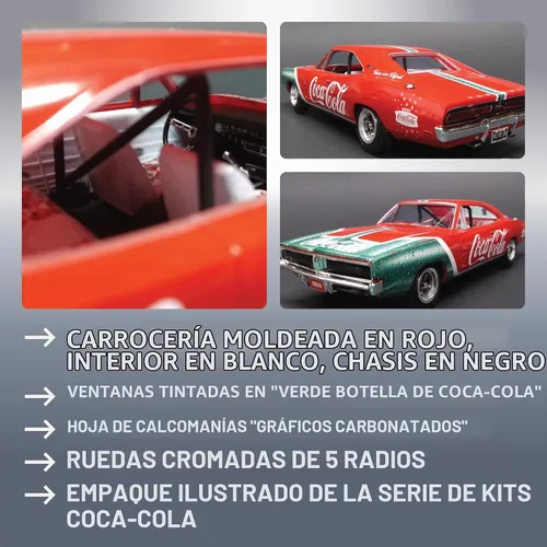 Vista 3 de MPC 1969 Dodge Charger RT (Coca Cola) Snap (2T) Kit de modelo a escala 1:25