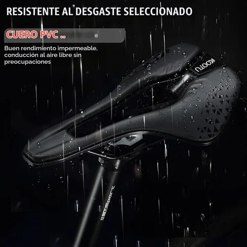 Vista 3 de KOOTU Sillín de bicicleta de carretera, cómodo asiento de bicicleta impermeable para hombres y mujeres, asiento de bicicleta transpirable que