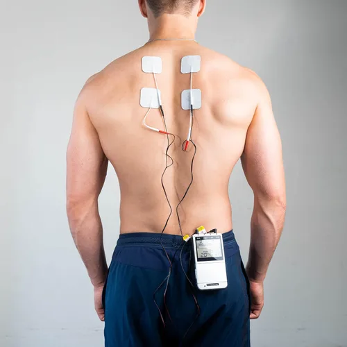 Vista 11 de Roscoe Medical Unidad TENS y estimulador muscular EMS, 16 electrodos incluidos, máquina TENS OTC de 4 canales para aliviar el dolor de espalda
