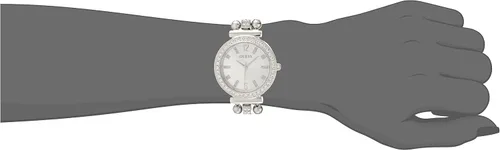 Vista 7 de GUESS Reloj analógico dorado con diamantes y perlas
