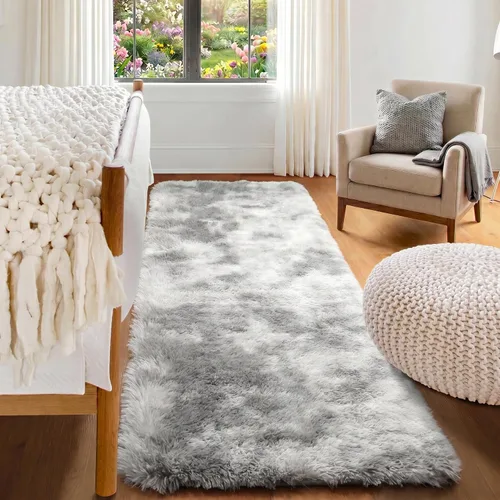 Vista 44 de ONASAR - Alfombra de pasillo negra de 2 x 6 pies, esponjosa, lavable, ultrasuave, afelpada, peluda, tapete para bebés, dormitorio de niños, armario