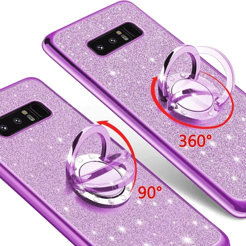 Vista 6 de Funda para Samsung Note 8 de 6.3 pulgadas, para Galaxy Note 8, a prueba de golpes, con correa y soporte para anillo, para Samsung Galaxy Note 8