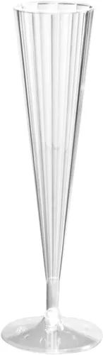 Vista 9 de Party Essentials Copas de champán desechables de plástico duro de 2 piezas, 5 onzas, 10 unidades, Deluxe/Elegance Clear