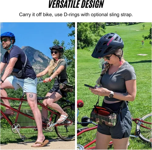 Vista 8 de Bolsa para manillar (Bikeday Cake) Capacidad de 2 litros Amplia bolsa para bicicleta con 2 correas de hebilla extra largas y 1 correa de gancho