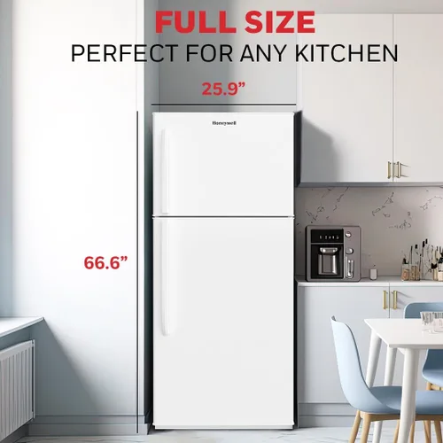Vista 4 de Honeywell Refrigerador congelador superior H18TFW, blanco