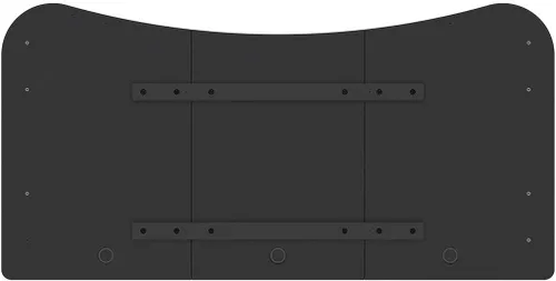 Vista 5 de Monoprice Workstream Collection - Mesa de escritorio de 3 piezas preperforada de 63 pulgadas de ancho, color negro, tamaño personalizado