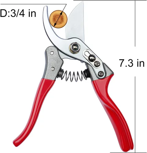 Vista 2 de Garden Shears - Tijeras de podar de mano profesionales, tijeras de podar de derivación resistentes (rojo)