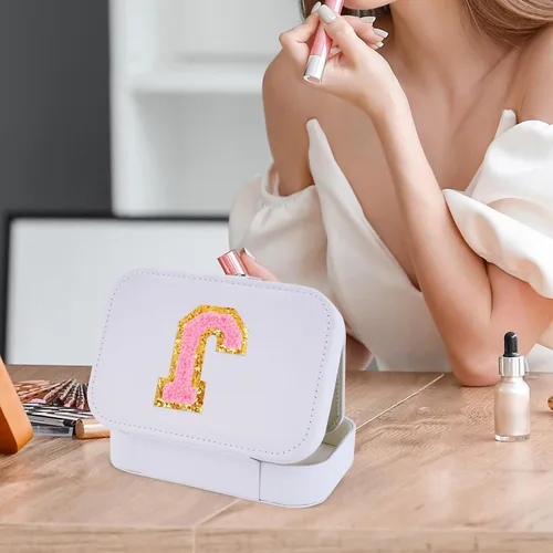 Vista 5 de Uygafly Organizador de joyas Estuche de joyería de moda para viaje, organizador de viaje personalizado, regalos para adolescentes, regalos