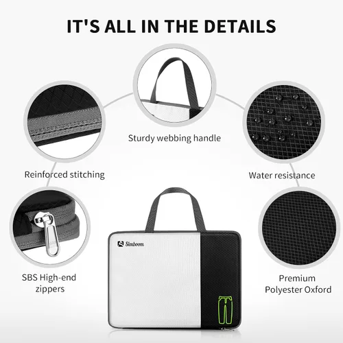 Vista 6 de SIMBOOM Juego de 6 cubos de compresión para viajes, bolsas organizadoras de maleta, organizador de equipaje, artículos esenciales de viaje