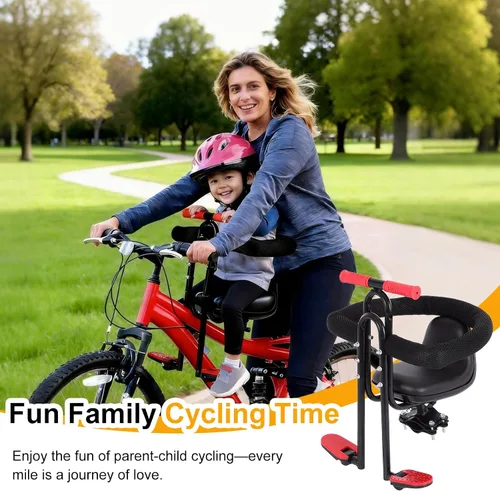 Vista 2 de Asiento de bicicleta para niños, asiento delantero, asiento para niños, asiento deportivo para bicicleta para adultos, asiento delantero