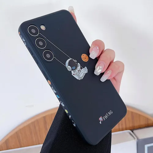 Vista 33 de Yonds Queen para Samsung Galaxy S21 Funda Linda, Cubierta de Parachoques Elegante con Diseño de Astronauta de Dibujos Animados, Espacio, Luna