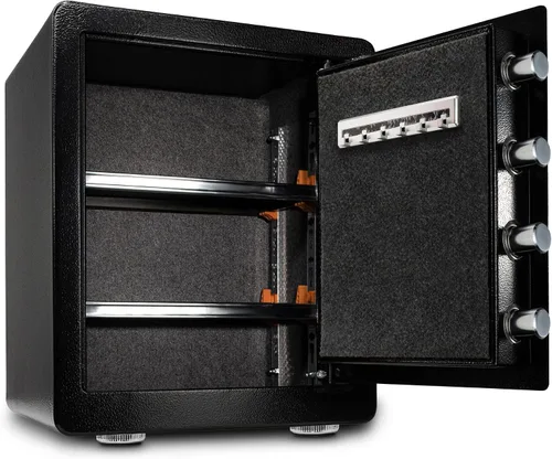 Vista 3 de Caja fuerte, ignífuga, bolsa impermeable, teclado y entrada de llaves, gabinete de seguridad para el hogar y la oficina (2.0 pies cúbicos)