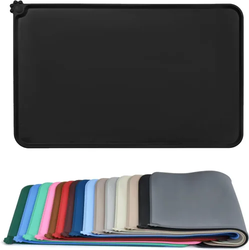 Vista 24 de AUDWUD - Tapete de silicona, impermeable y antideslizante para alimentos de perros y gatos, para tazón de mascotas Marrón Adobe