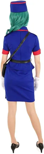 Vista 3 de Cosplay.fm Disfraz de oficial para mujer, uniforme de Halloween, vestido de cosplay