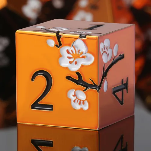 Vista 38 de DNDND - Dados de diseño antiguo, 7 dados de metal de latón con caja de metal para juegos de mesa como Dungeons and Dragons