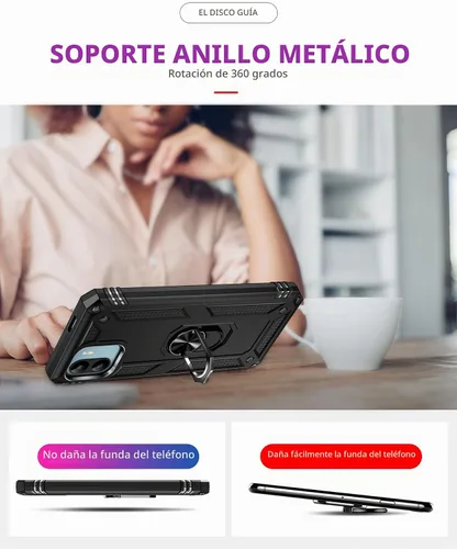 Vista 7 de Funda para Xiaomi Redmi A1/A2 con [2 unidades] Protector de pantalla de vidrio templado, para Redmi A1 / A2 Case Heavy Duty Armor [Grado Militar]