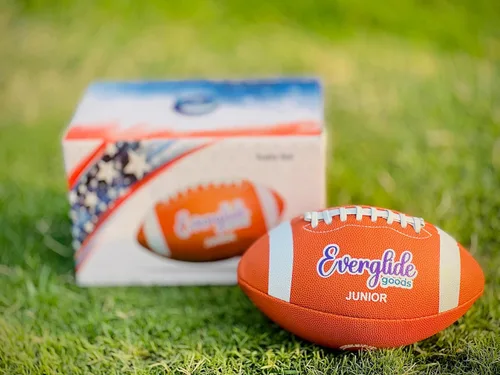 Vista 6 de EverGlide - Fútbol americano hecho a mano, piel sintética, tamaño completo y junior, pelota de grano de litchi duradera con cordones de agarre