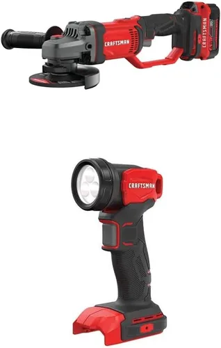 Vista 2 de CRAFTSMAN V20 Kit de herramientas de amoladora angular inalámbrica, 4-1/2 pulgadas con sierra caladora (CMCG400M1 y CMCS600B)