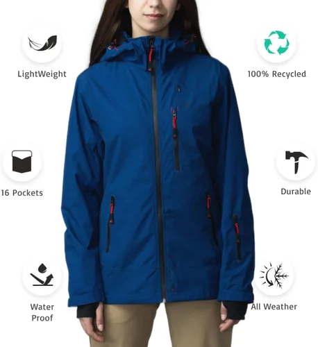 Vista 8 de Apricoat Adventure 2.0 - Chaqueta de invierno con aislamiento para hombre y mujer, para snowboard, senderismo, senderismo, campamento, esquí, Rojo