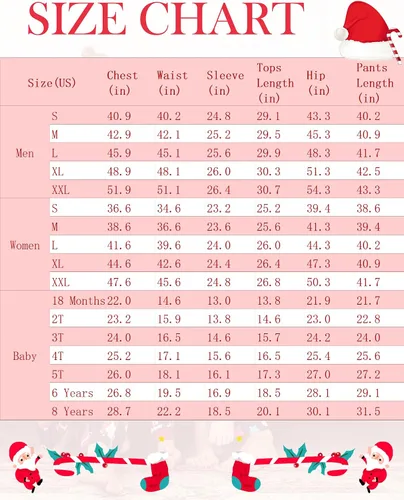 Vista 6 de Ekouaer Juego de pijamas de Navidad para familia a juego, para niños y niñas, para hombre y mujer, ropa de dormir de vacaciones PJ Sets, pijama