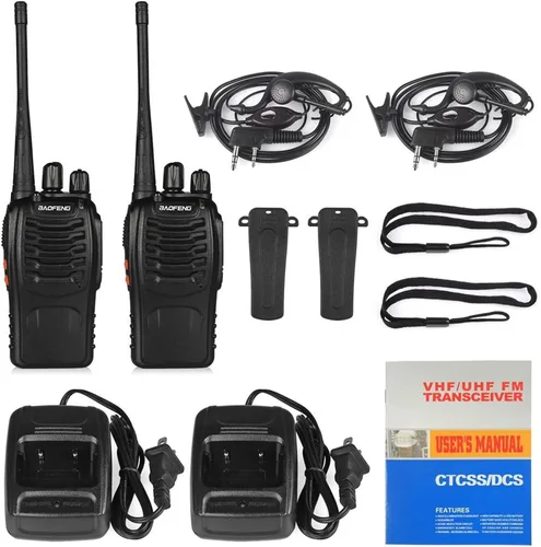 Vista 6 de BAOFENG BF-888S Walkie Talkies para adultos de largo alcance profesional de mano de 16 canales de radio bidireccional con auriculares, batería