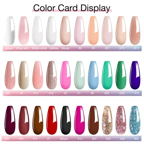 Vista 7 de Polvo acrílico profesional de 0.99 oz/caja de uñas acrílicas para uñas francesas color blanco transparente rojo desnudo para extensión de uñas