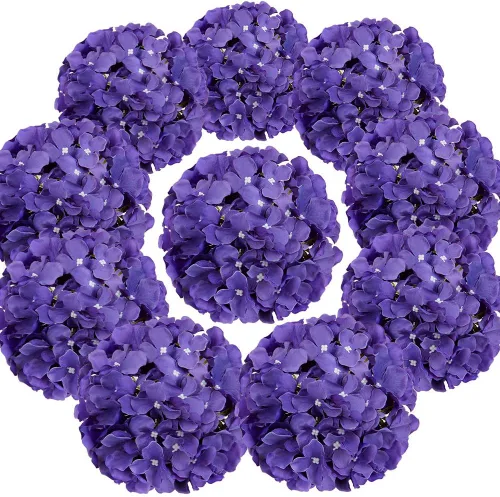 Vista 11 de Cabezales artificiales de hortensias de seda para decoración de bodas caseras, 10