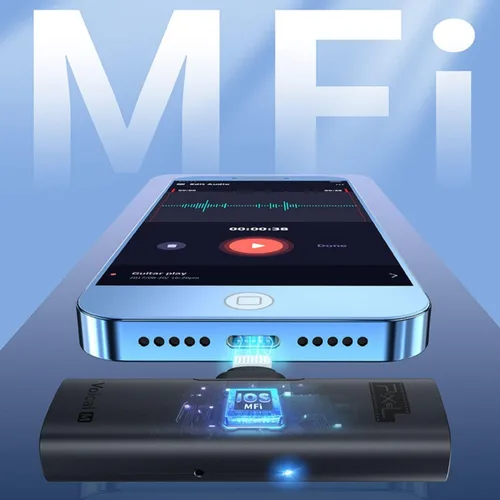 Vista 2 de PIXEL Micrófono Lavalier inalámbrico para iPhone iPad, MFi (fabricado para iOS) Sistema de micrófono inalámbrico con clip con 1 receptor y 2