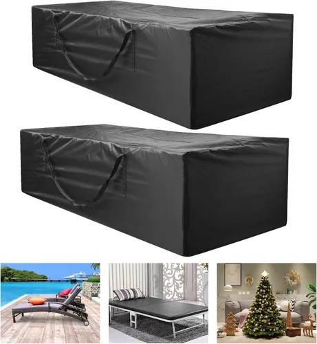 Vista 7 de Paquete de 1 bolsa de almacenamiento para cojines de patio al aire libre, de 68 x 30 x 20 pulgadas, resistente a los rayos UV, impermeable