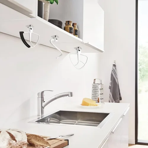 Vista 4 de Soporte para batidora de pie compatible con accesorios Kitchenaid, para batidor plano, batidor de borde flexible, batidor de alambre, ganchos