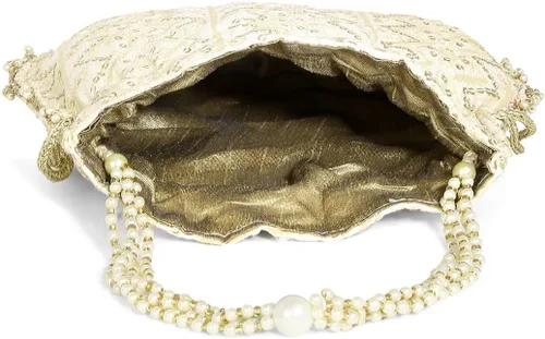 Vista 7 de Aheli Potli - Bolso de mano para mujer, hecho a mano, elegante, para novia, bolso de moda