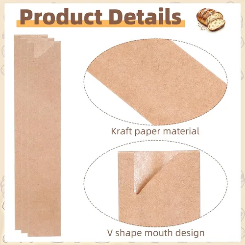 Vista 3 de Cabilock 500 fundas para palillos, bolsas de embalaje desechables de papel Kraft, funda impermeable para cubiertos, soporte para cubiertos, bolsa