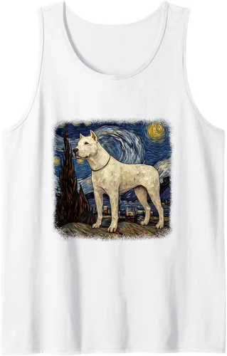 Vista 3 de Van gogh Dogo Argentino in starry night Tank Top