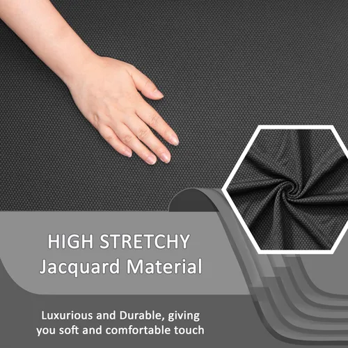 Vista 2 de ULTICOR Fundas para sofá reclinable de 8 piezas, fundas elásticas con hilo teñido para sofá reclinable de 3 cojines, gruesas, suaves y lavables Gris